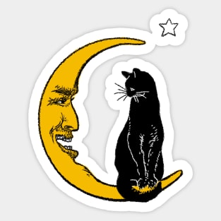 Moon and cat Sticker